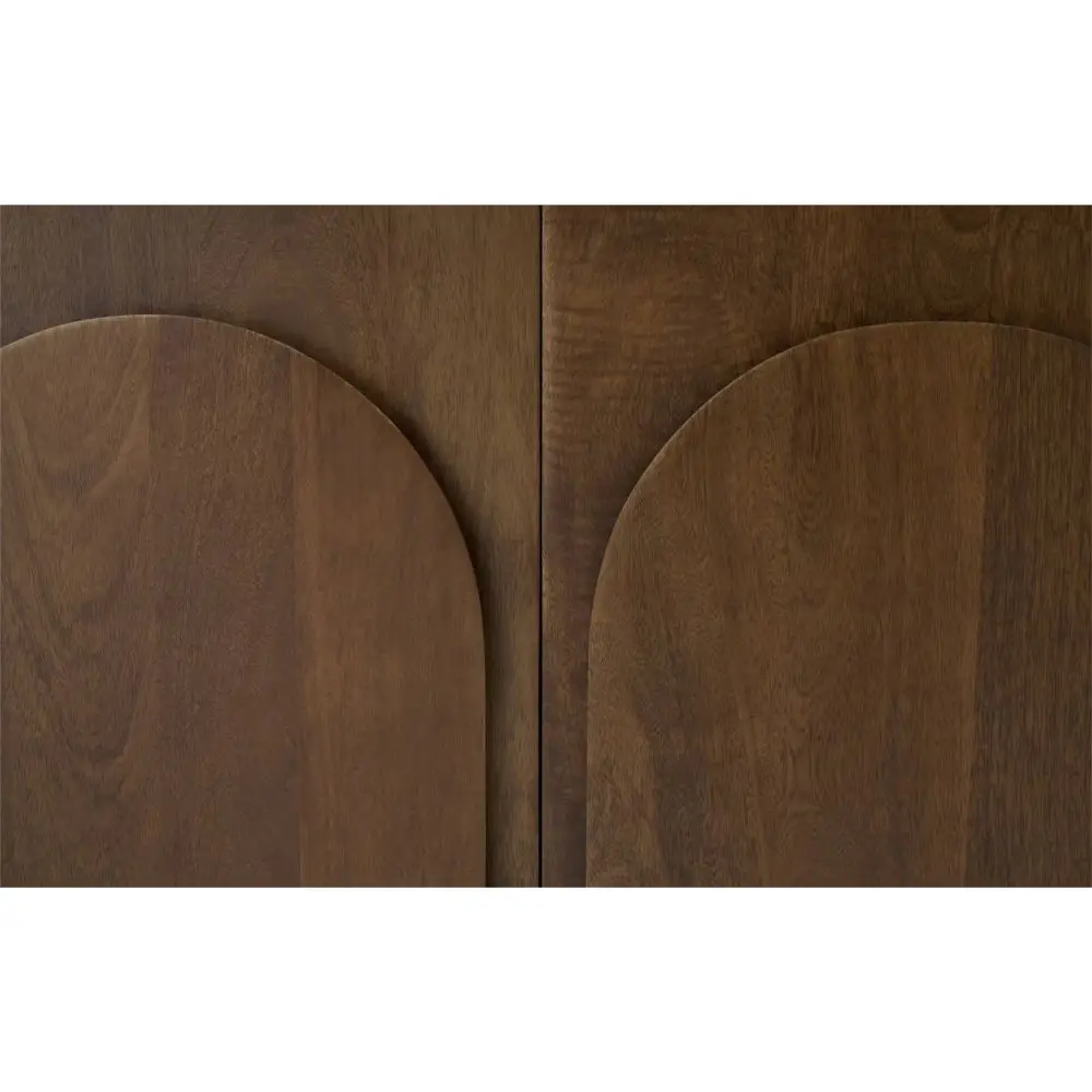 modern luxury vintage antique royal  living room walnut colour ribbed wood folding legs 4 doors sideboard cabinet