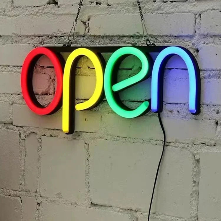 SRY SIGN  High Quality Wholesale Custom Acrylic Letter Open Led  Sign Neon For Restaurant Cafe Decoration