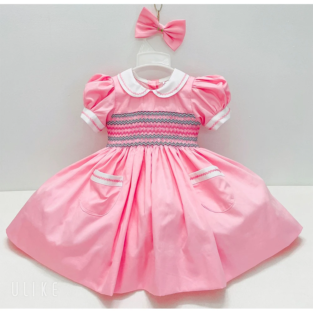 Spring Fall Popular Girls Clothes Floral Print Short-Sleeved Dress Clothes Set Made In Vietnam