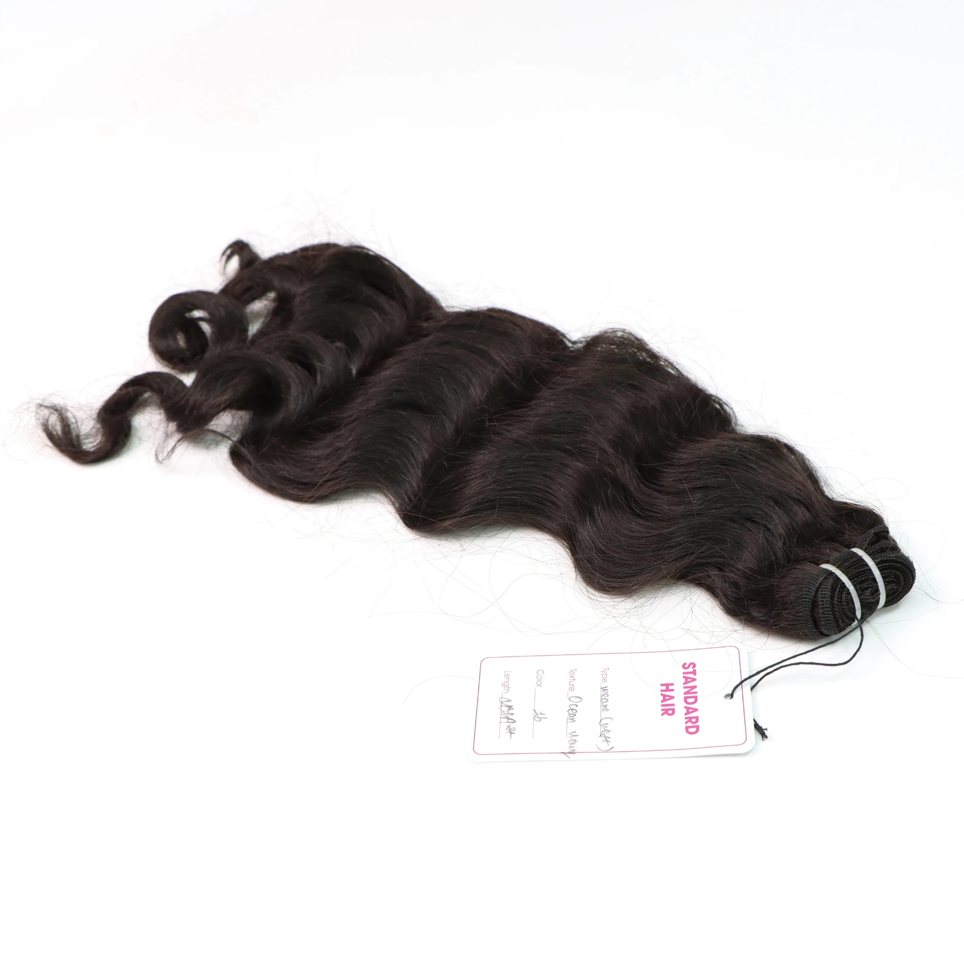 Hot Raw Vietnamese Human Hair Extensions Natural Color 1B Machine Weft Ocean Wave Double Drawn Hair From Luxshine Hair