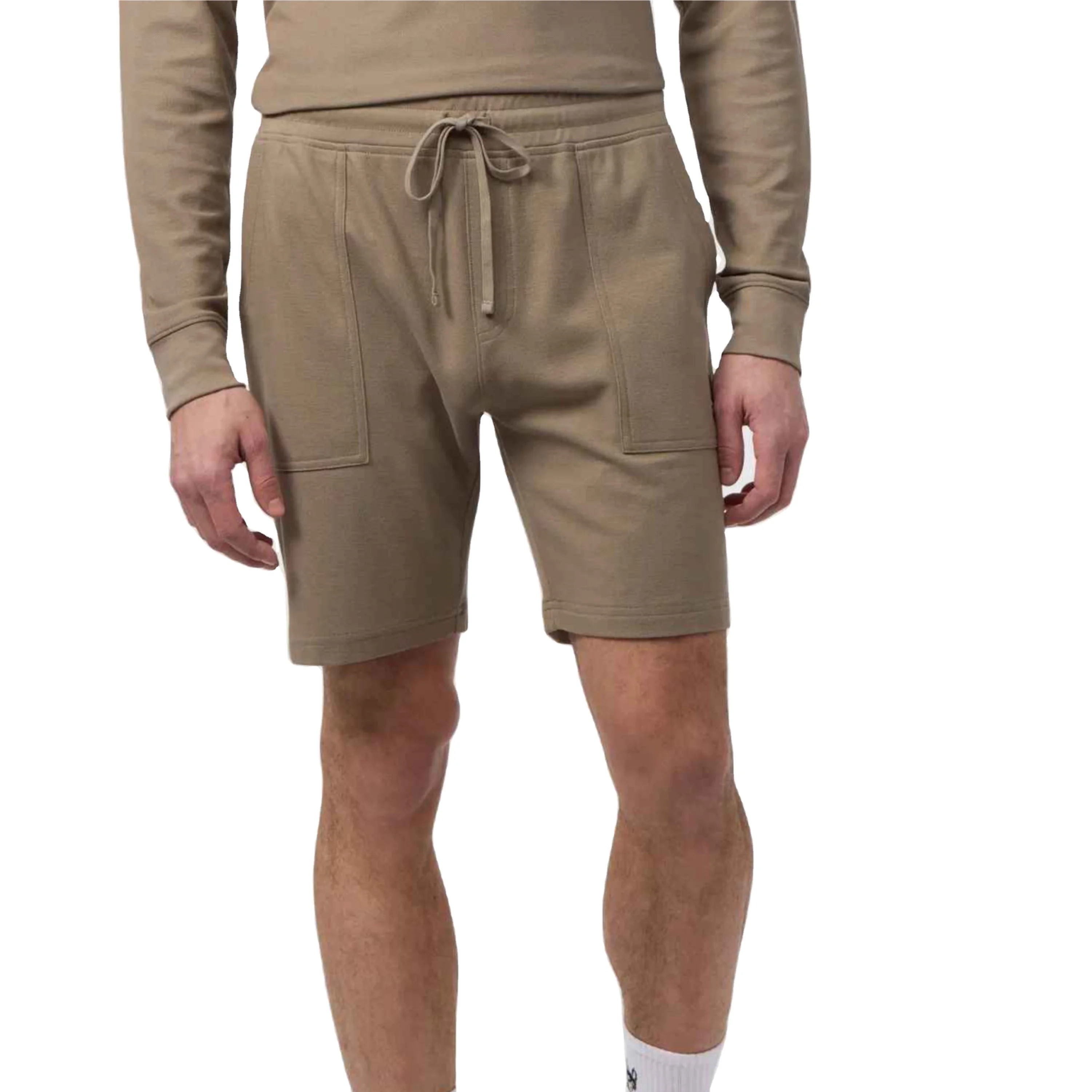 New Sale Sportswear Men Cotton Casual Fleece Jogger Shorts Zipper Pockets Athletic Workout Gym Sweat Shorts