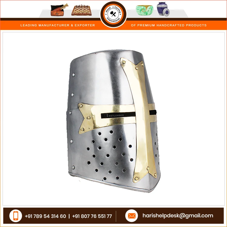 Medieval Knight Templar Crusader Battle Warrior Helmet Costume Role Play Helmet At Wholesale Price