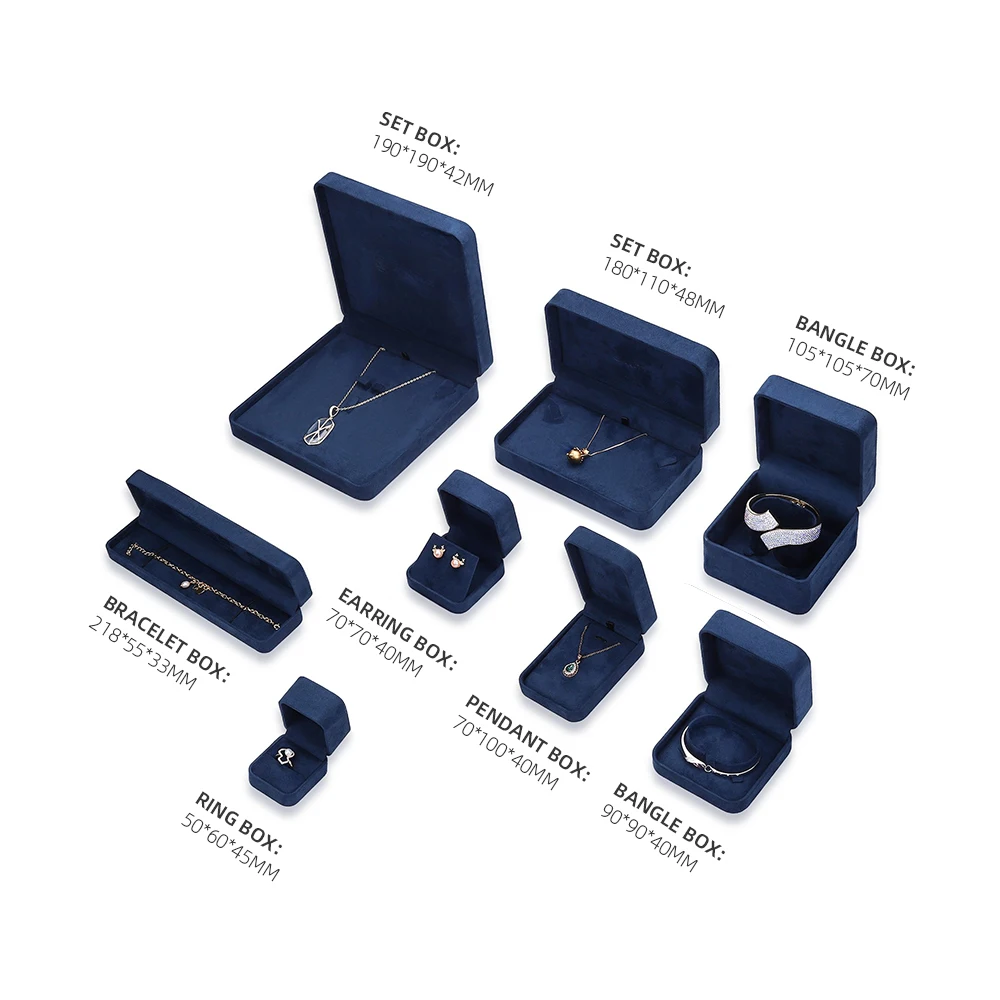 Store Luxury Packing Jewellery Box Packaging Shop Display Set Box Bracelet Necklace Pendant Ring Velvet Jewelry Box