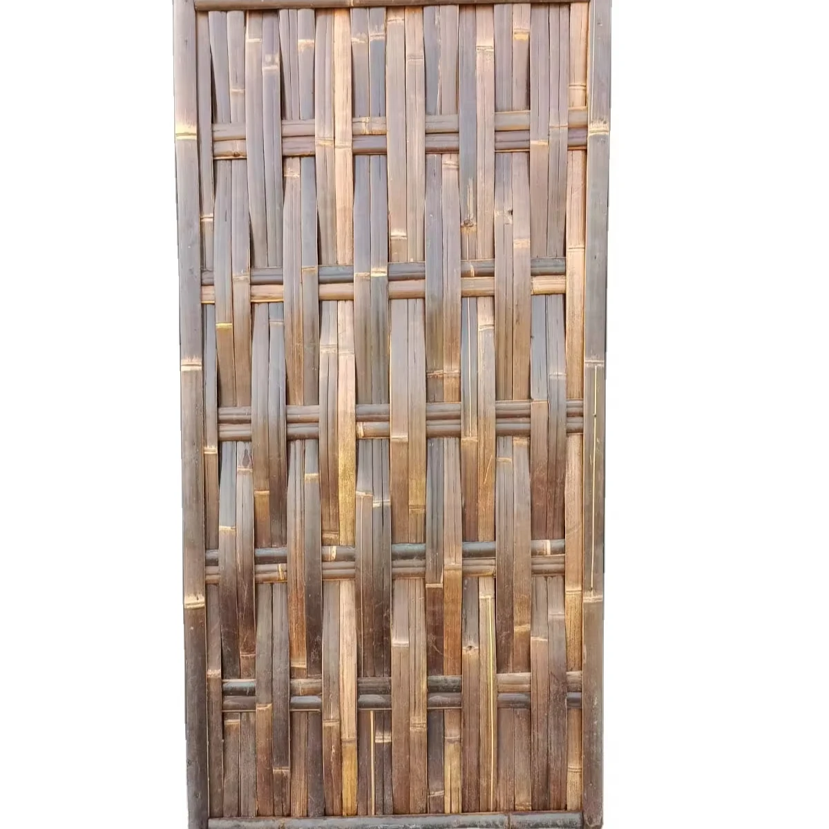 Black Bamboo Woven Fence Garden Trellis Gates