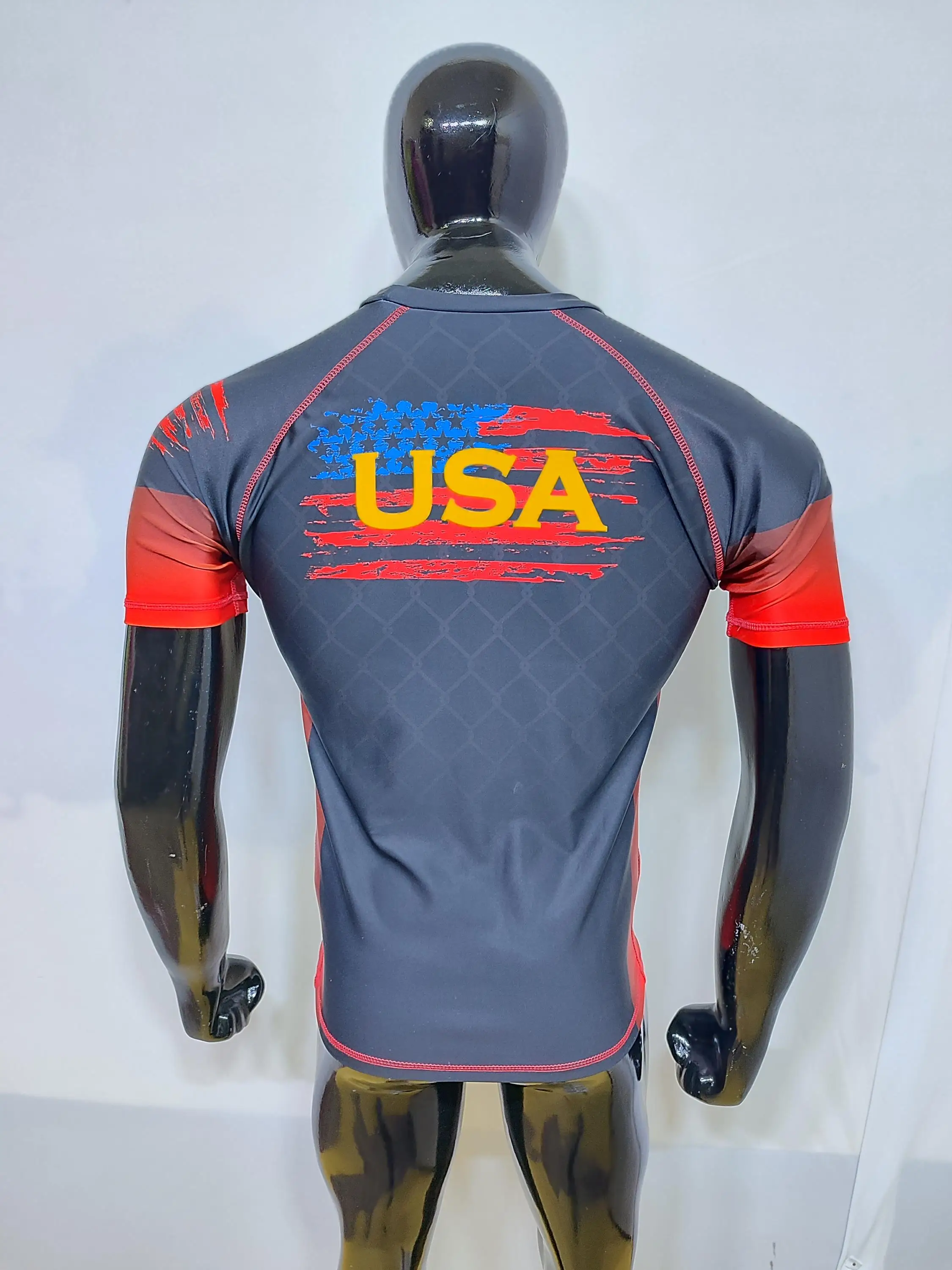 Custom Logo Rash Guard for MMA Moisture Wicking Sublimation Fighting Compression Short Sleeve Sport Style