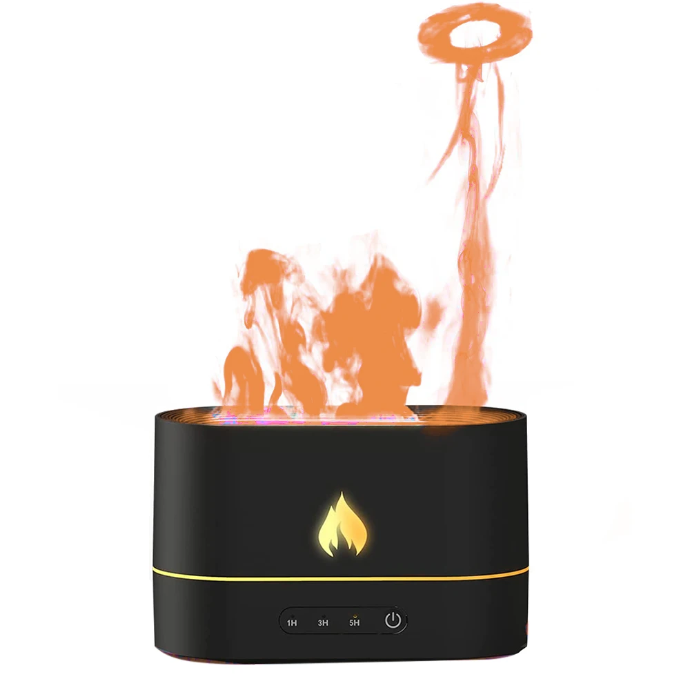 2022 NEW flame humidifier diffuser Diffuser Essential Oil Car Air Humidifier Mini Ultrasonic LED volcano humidifier