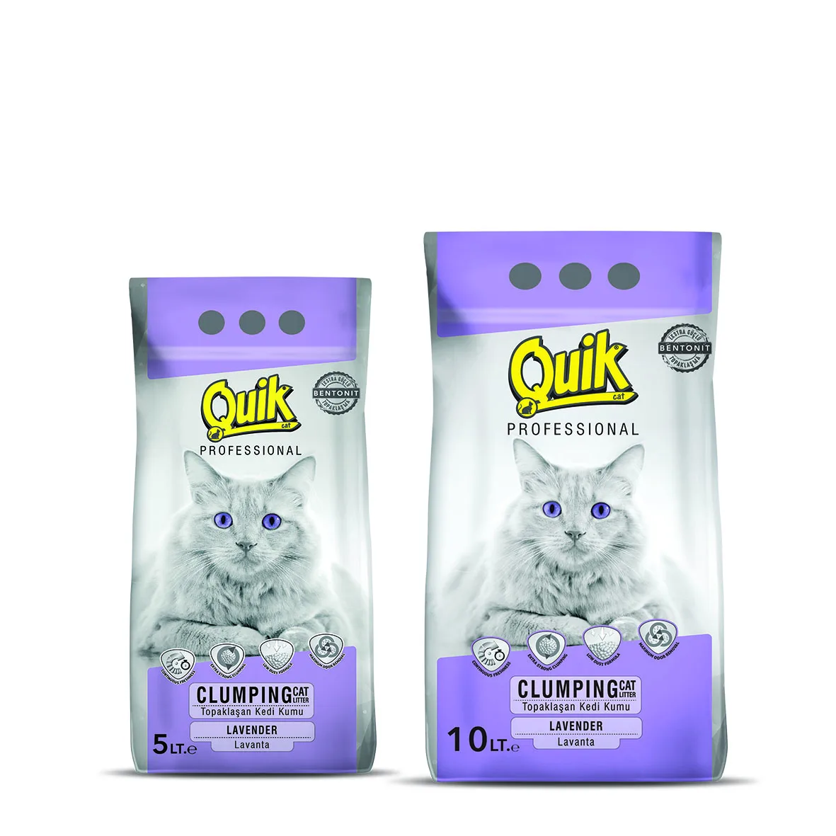 Cat Litter Sand made in Turkey QUIK-BENTONITE CAT LITTER 10 LT BABY POWDER 0,6-2,25 MM