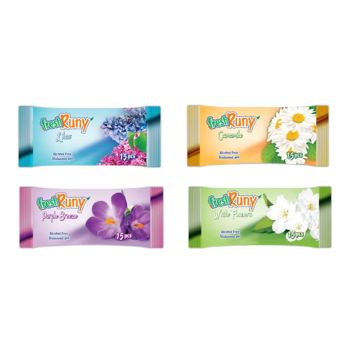 Wet Wipes Freshruny Fruit Pocket 15 Pieces Without showcase 11*18cm - 35gsm High Quality Best Price Towel Ask