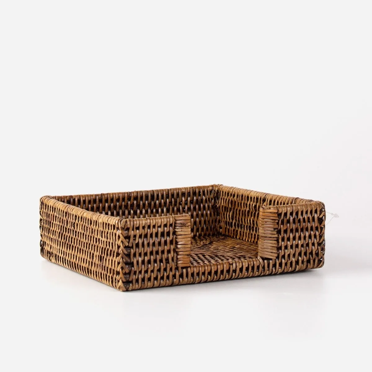 Wicker rattan facial tissue holder basket box for home office hand towel paper dispenser storage container