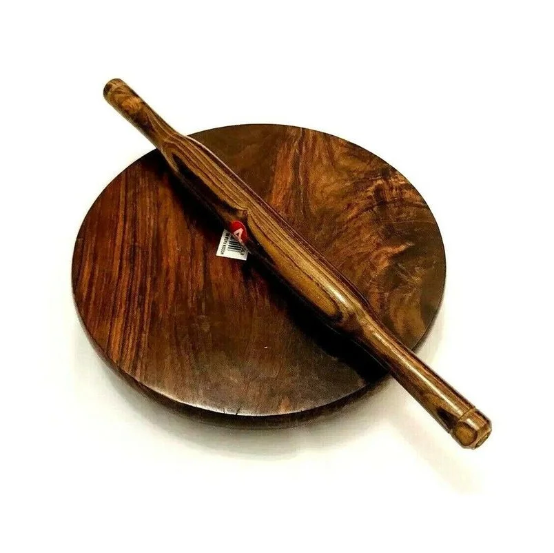 Trending Design Wood Round Pastry Board and Rolling Pin Highest Quality Chakla Belan For Chapati Roti Rolling Board
