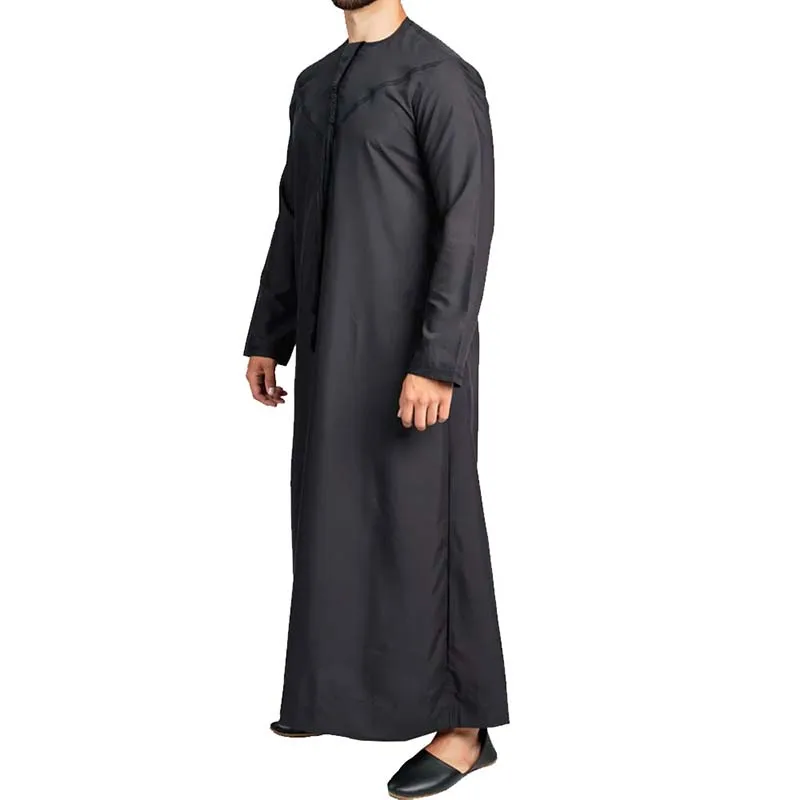 Latest Islamic Clothing Long Sleeve Men Thobe Arab Jubba Arabian Thobe Arab Dress Kaftan For Men Muslim