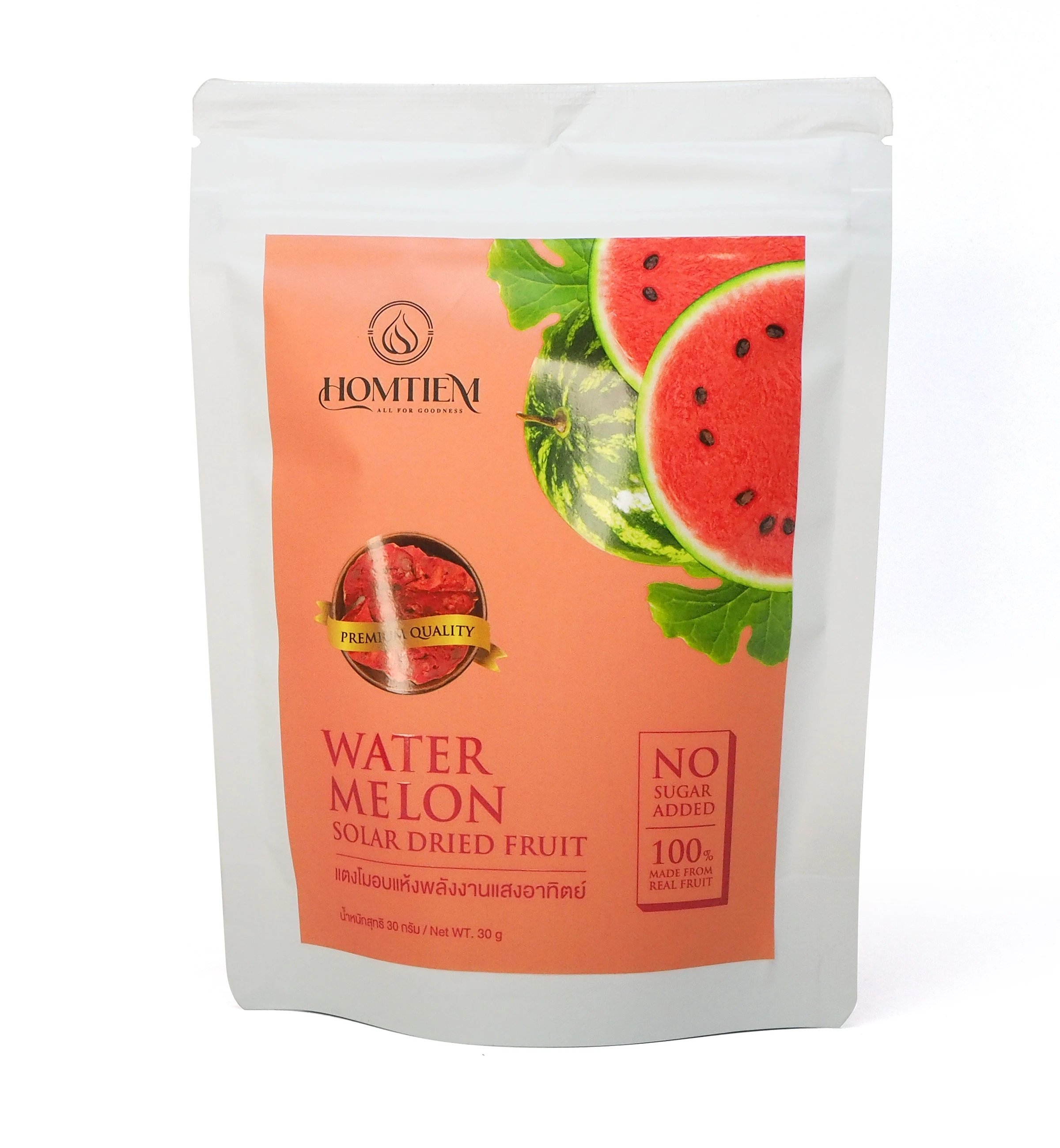Homtiem 1.05 Oz (30g) Water Melon Solar Dried Fruit Vegan, GlutenFree, Non-GMO, No Sugar Added, Nofrtificial Color and Flavor