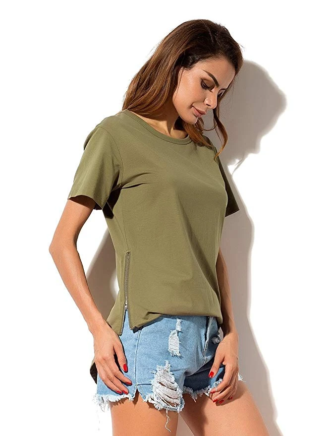 Maxgarment High Quality Stylish Plain T-shirts Wholesale He Curved m Women Bamboo T Shirt
