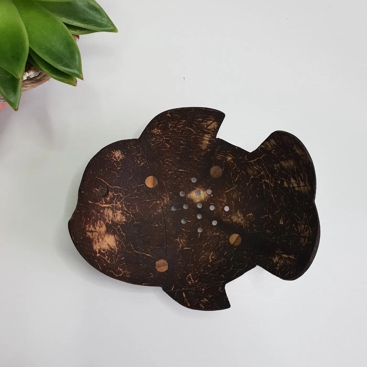 Sustainable small kids baby soaps dish handmade natural coconut shell stand holder soap bar rack for bath room decor