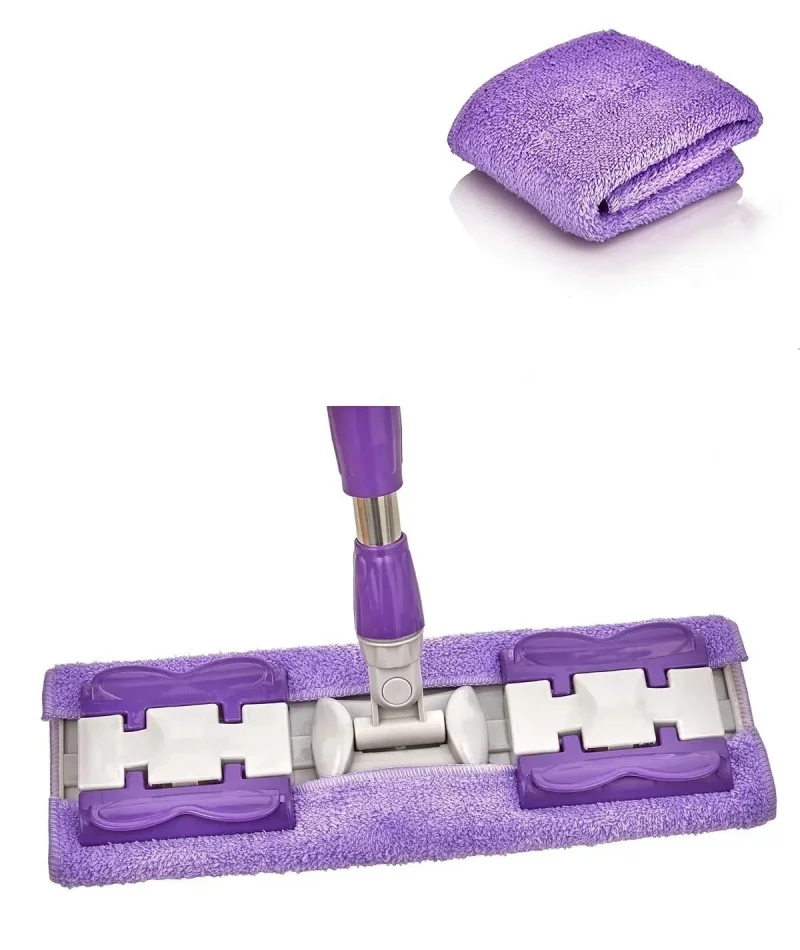 360 Degree Rotating Magic Flat Mop with Plastic Clip-On Handle 360 Degree Rotating Magic Flat Mop for Household Floor Cleaning