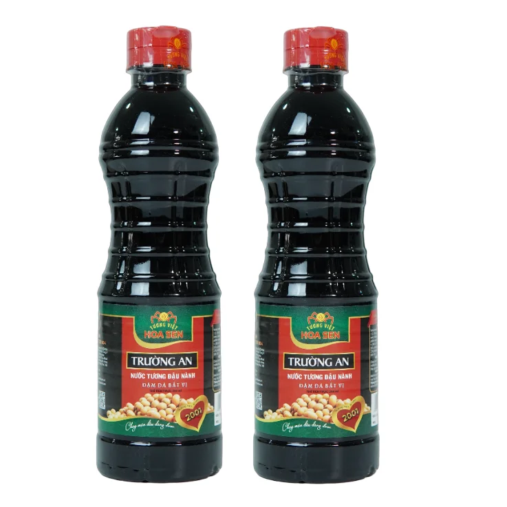 Organic Soy Sauce Seasonings Manufacturer Ambient Storage 90% Purity OEM Condiments Synthetic Soy Sauce 500ml Vietnam