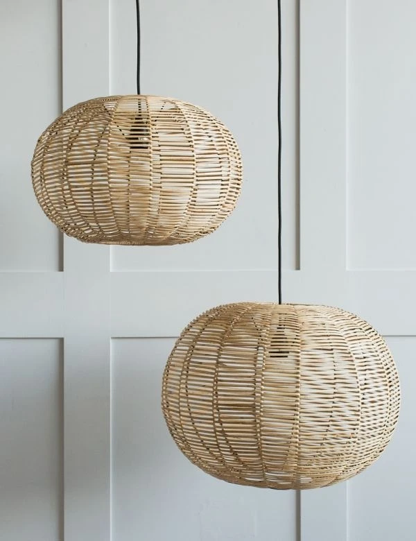 Hanging Lampshades Lamps Vintage Pendant Lights Chandeliers Kitchen Rattan Bamboo Natural Restaurant Coffee Shop Decor Indoor