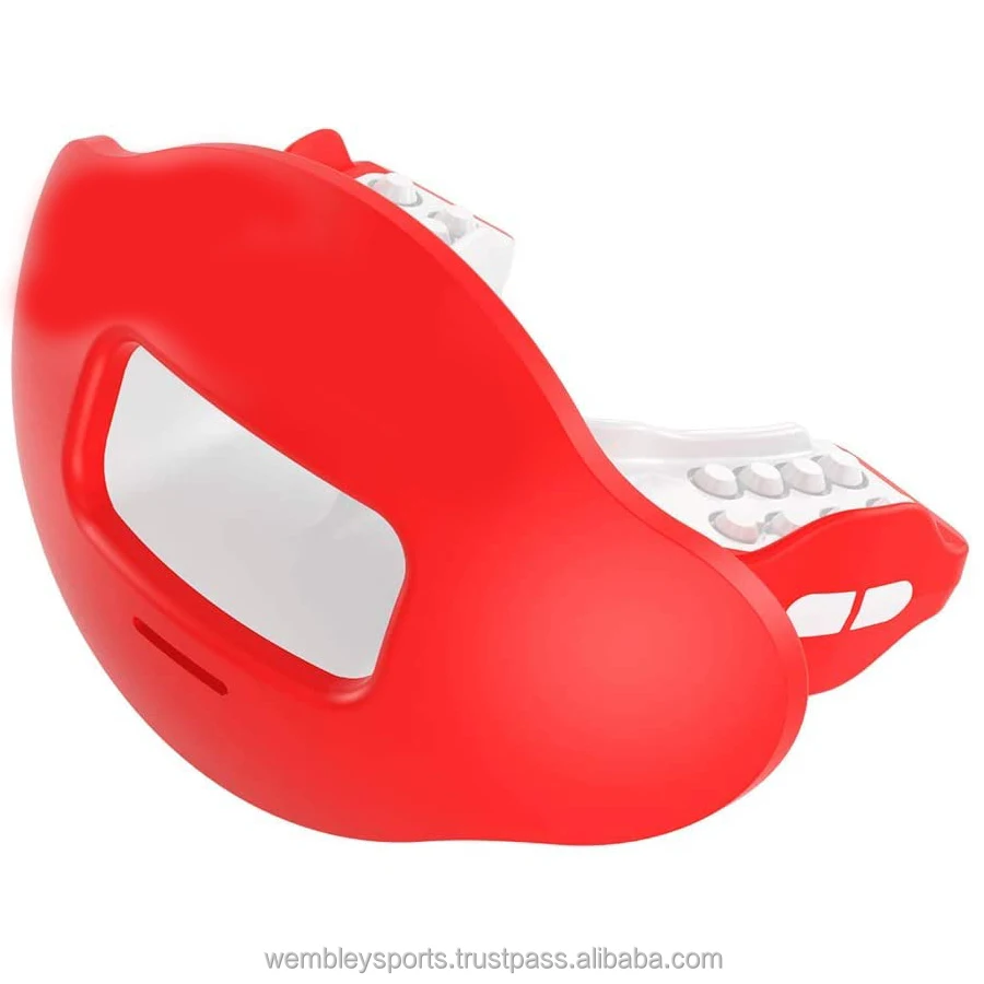 Max Airflow 2.0 Lip Guard Mouth Guard Football Mouthguard For Youth Breathable Wide Opening Mouthpiece Helmet Strap Included