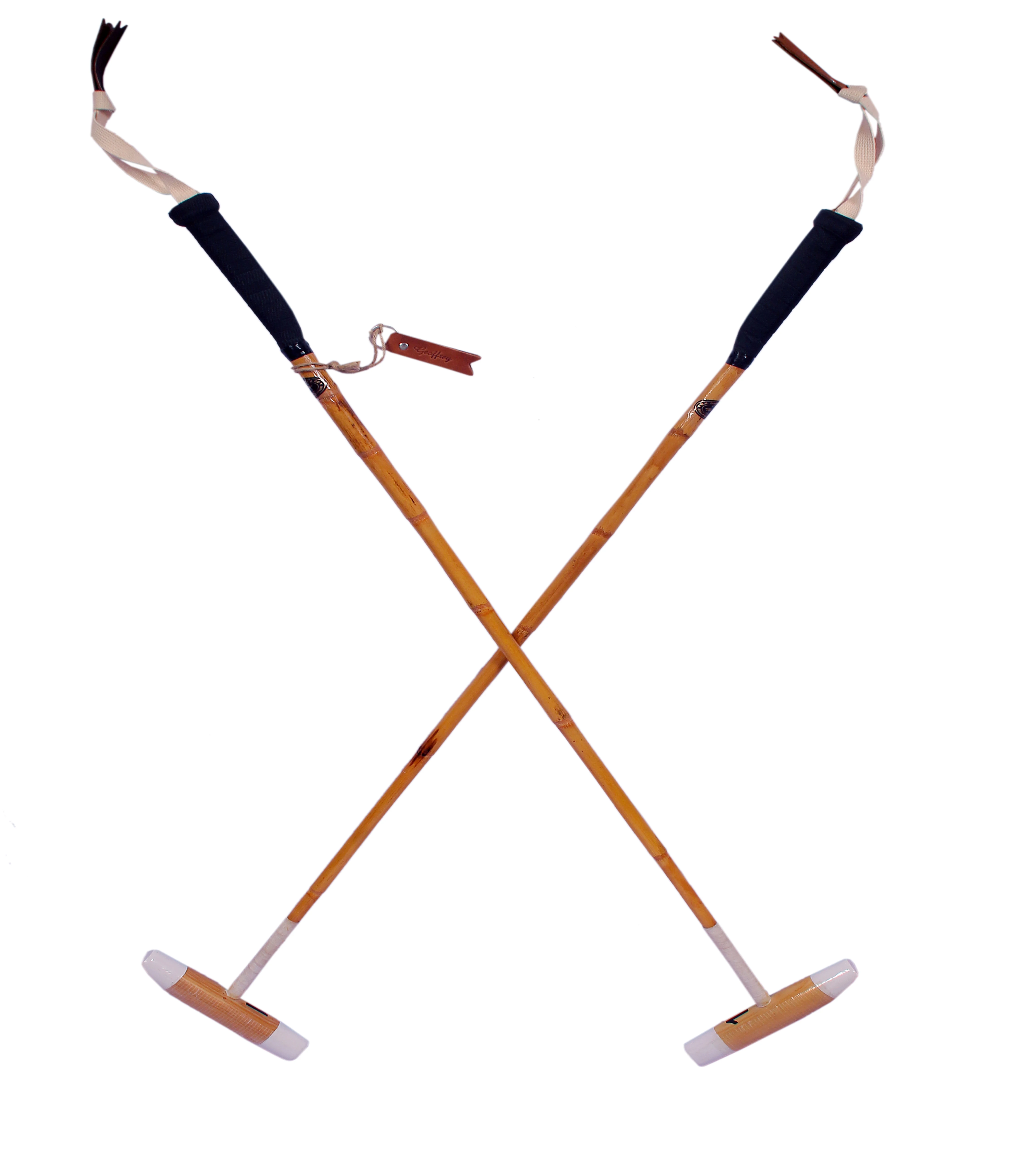 Geoffrey | Professional Version | Root Cane Polo Mallet Stick Tapered Shaft with 4/5 Knots
