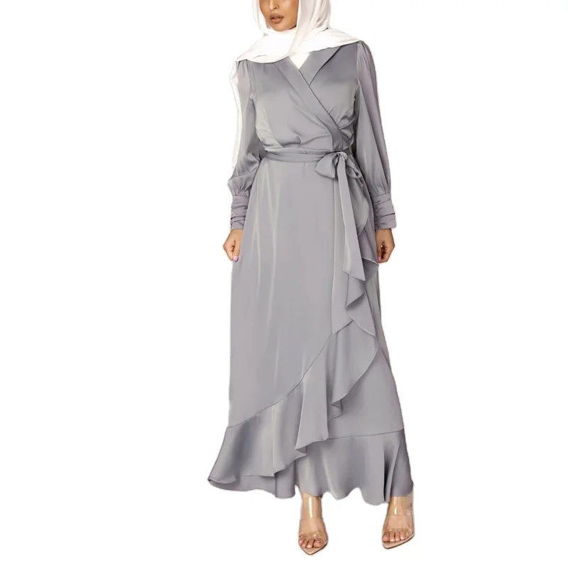 Abaya Turkish Dubai Hijab Muslim Dress Islam Clothing Abayas For Women Kaftan Caftan Female wear Solid color dress for women