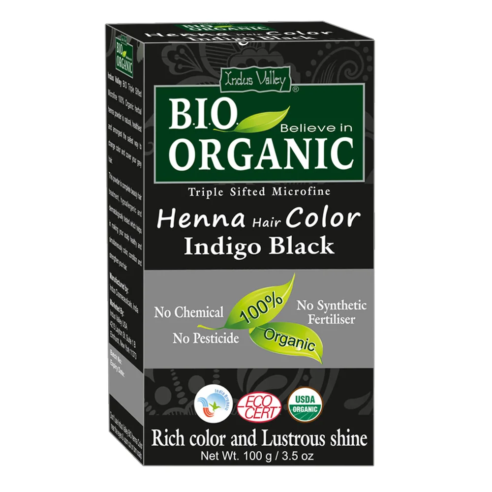 Indus Valley Bio Organic 100% Natural Henna Hair Color | Gray Coverage & Long Lasting Hair Dye | Vegan and Cruelty-Free (100gm)