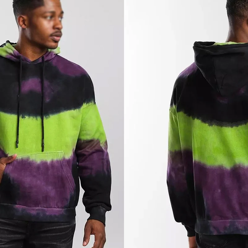 Hot Sale Best Selling Custom Design Over Sized Drop Shoulder Warm Winter Street Wear Tech Fleece Cotton Pullover Tie Dye Hoodies