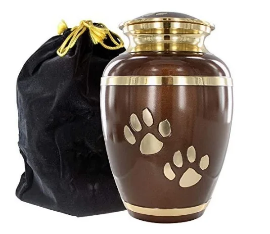 Wood Finish Pet Urns for Dogs & Cats Ashes - Large Pet Urns for Dogs Ashes with Engraved Paws, A Loving Resting Pet Urns