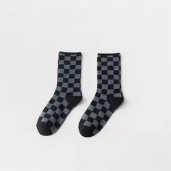 Korea Harajuku Trend Women Checkerboard Socks Geometric Checkered Socks Cheap Hip Hop Cotton Unisex Streetwear Novelty Socks