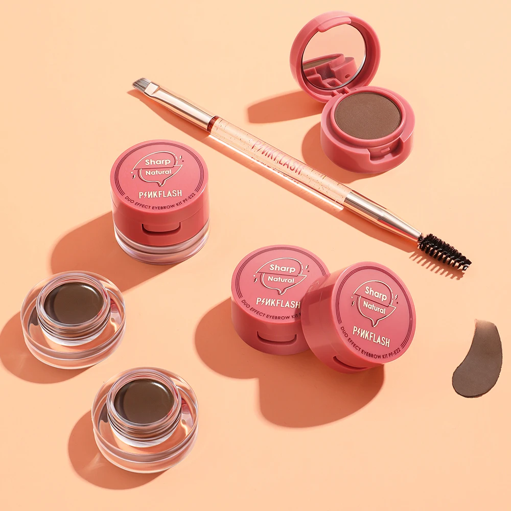 PINKFLASH PF-E22 waterproof eyebrow tint cream brow powder compact makeup brow extensions