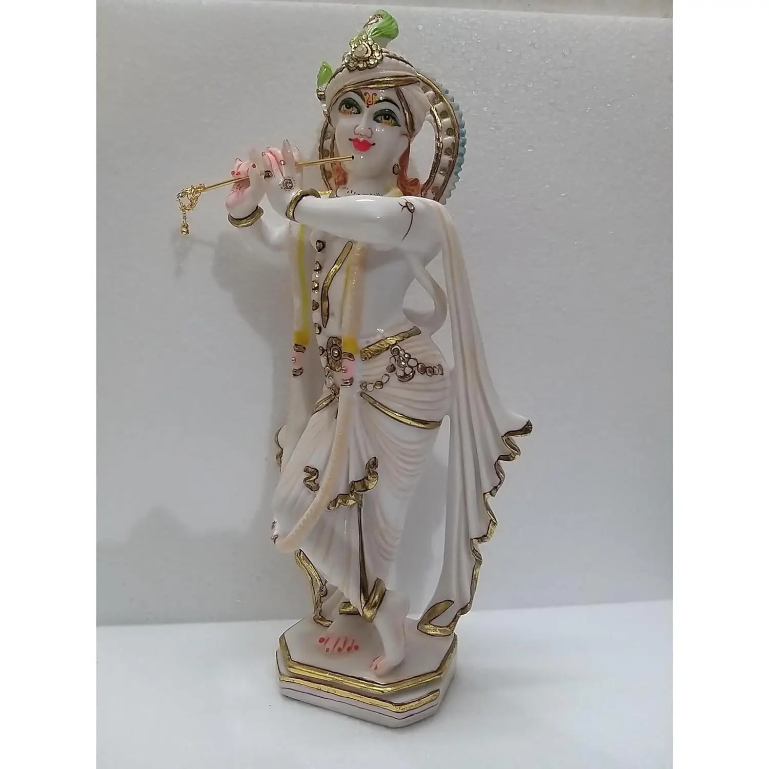 Handcrafted 17 Inch Standing Lord Krishna Statue Murti Idol Hindu Krishna Avatar Figurine at Wholesale Prices