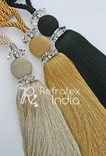 Latest Design in Green Color with Long Tassel Polyester Tiebacks By Refratex India Made in India
