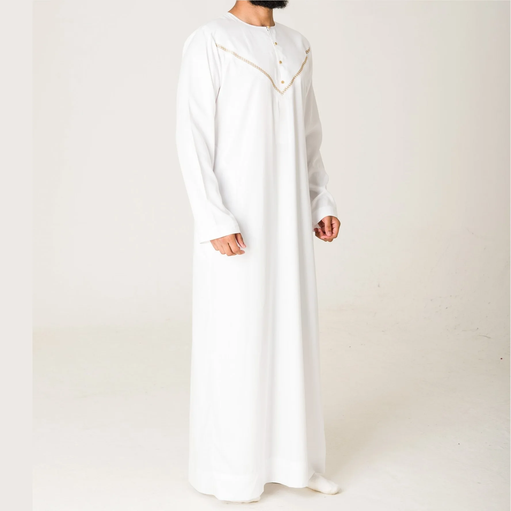 Al Daffah Thobes Fashion Print Islamic Muslim Dress Traditional Simple Casual Hot Selling Wholesale Mens Gents Thobes Breathable