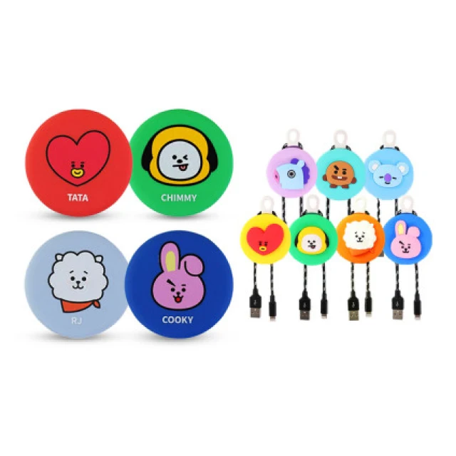 Bts Tiny BT21 Macaron Characters Auxiliary Battery(6,200mAh) pop-up store for sell Bts special promotion goods for kpop fans