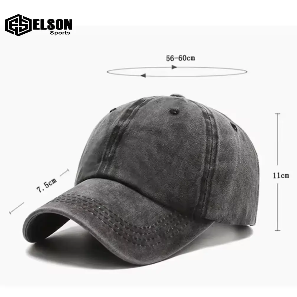 2024 Good Quality New Men Creative Snap Caps Acid Wash Breathable Sports Cap By Elson Sports