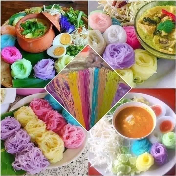 Duangjan Thai Dried Herbal Rice Noodles With 10 colors Made From Rice Flour And Thai Herbs