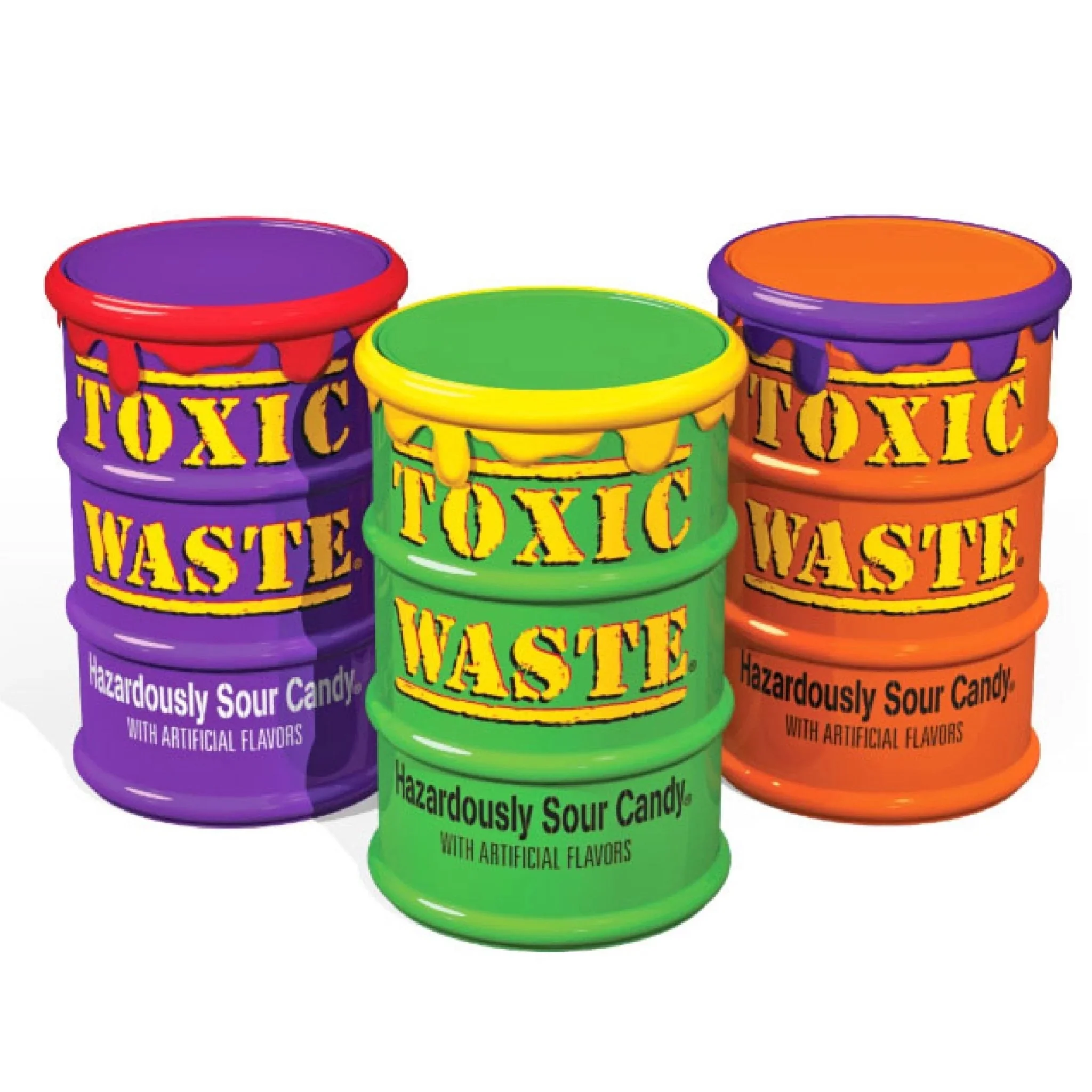 Buy Toxic Waste at competitive prices available in bulk/ Toxic Waste Sour Purple Candy Drums - 12 Count