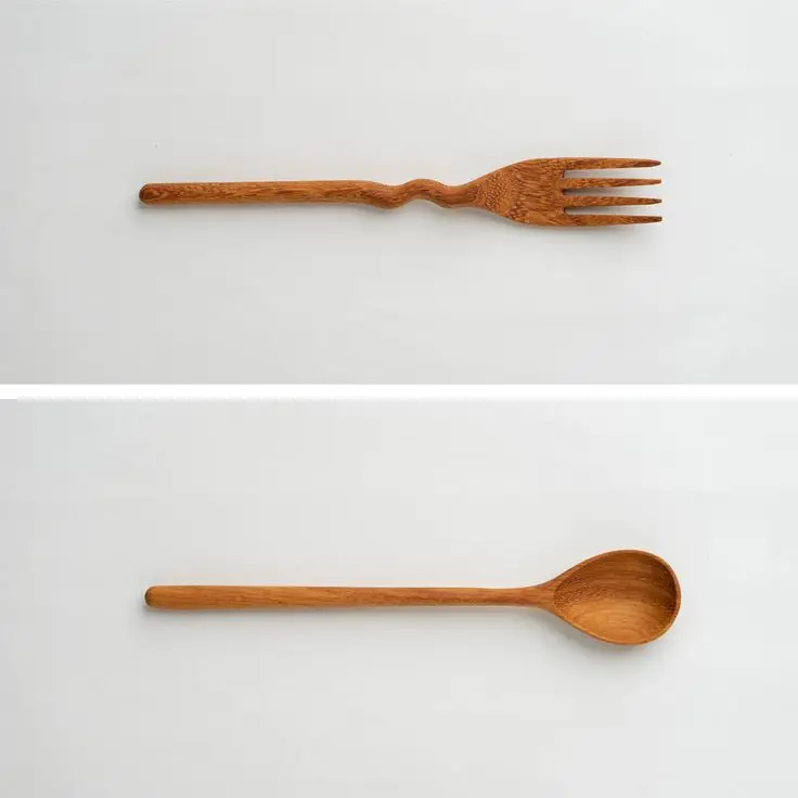 Bamboo Wood Spoon Set with Elegant Design Perfect for Home Kitchenware and Soup Dessert