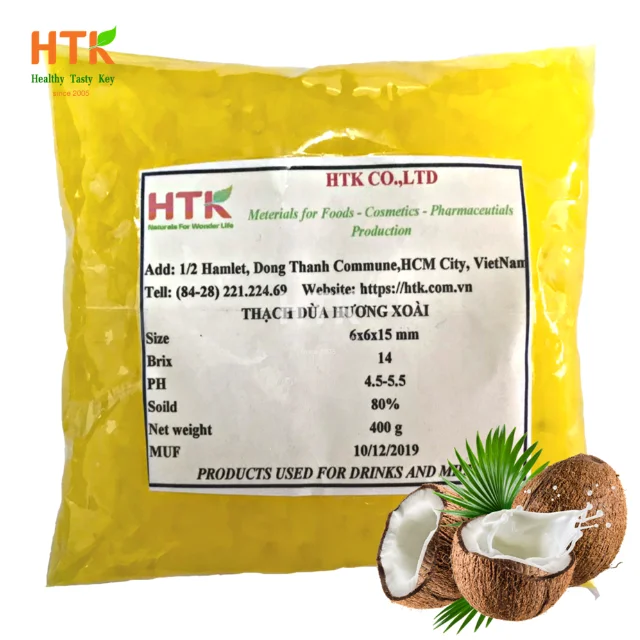 Тренд 2023 года! Манго-желе NATA DE COCO из пищевой фабрики HTK во Вьетнаме, используется для продуктов питания и напитков, пузырьковый чай, ингредиенты