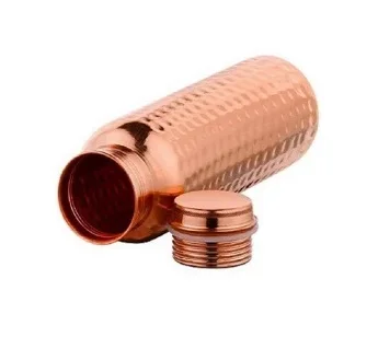 Antique hammered 100% Pure Copper Water Bottle 34 Oz Extra Large - A Leak Proof Ayurvedic Vessel for Yoga Travel Take Out Vessel