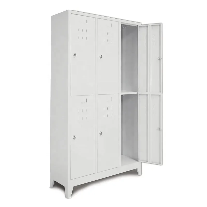 For All Usage Six Door Metal Wardrobe 6 Tier Iron Type Dressing Cabinet