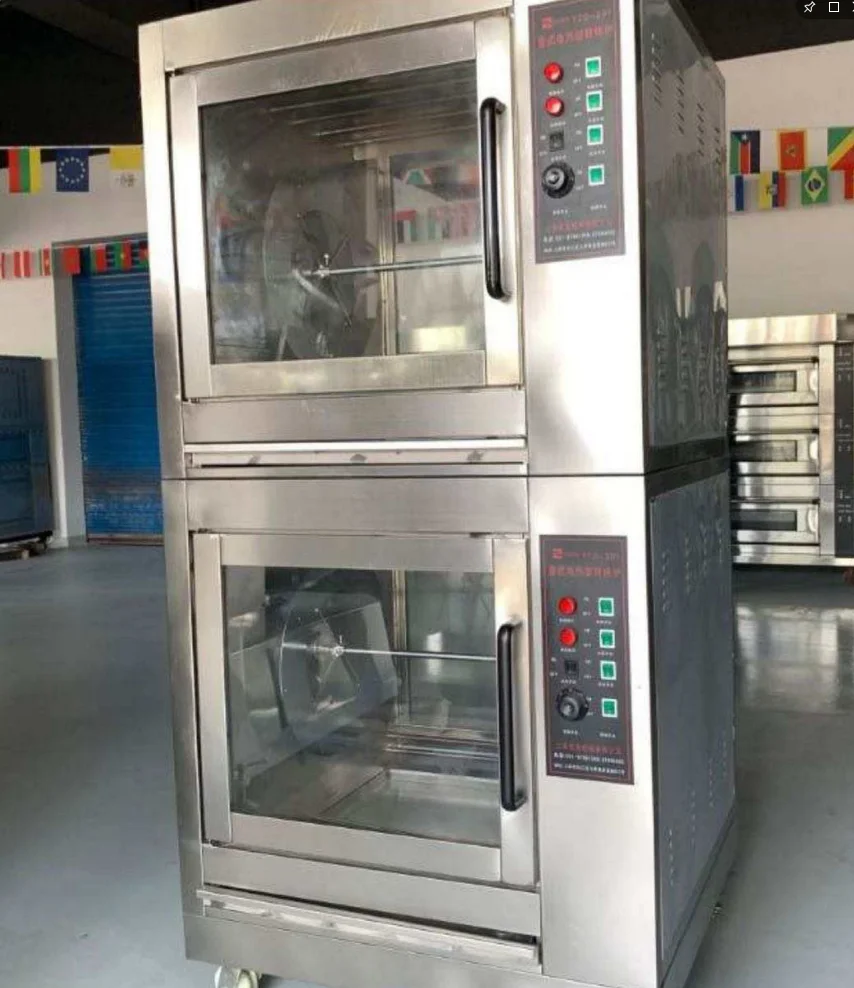 9.3KW Chicken Rotisserie Machine Professional Stainless Steel Electric Rotating Chicken Oven Double Layers Grill Oven for Sale