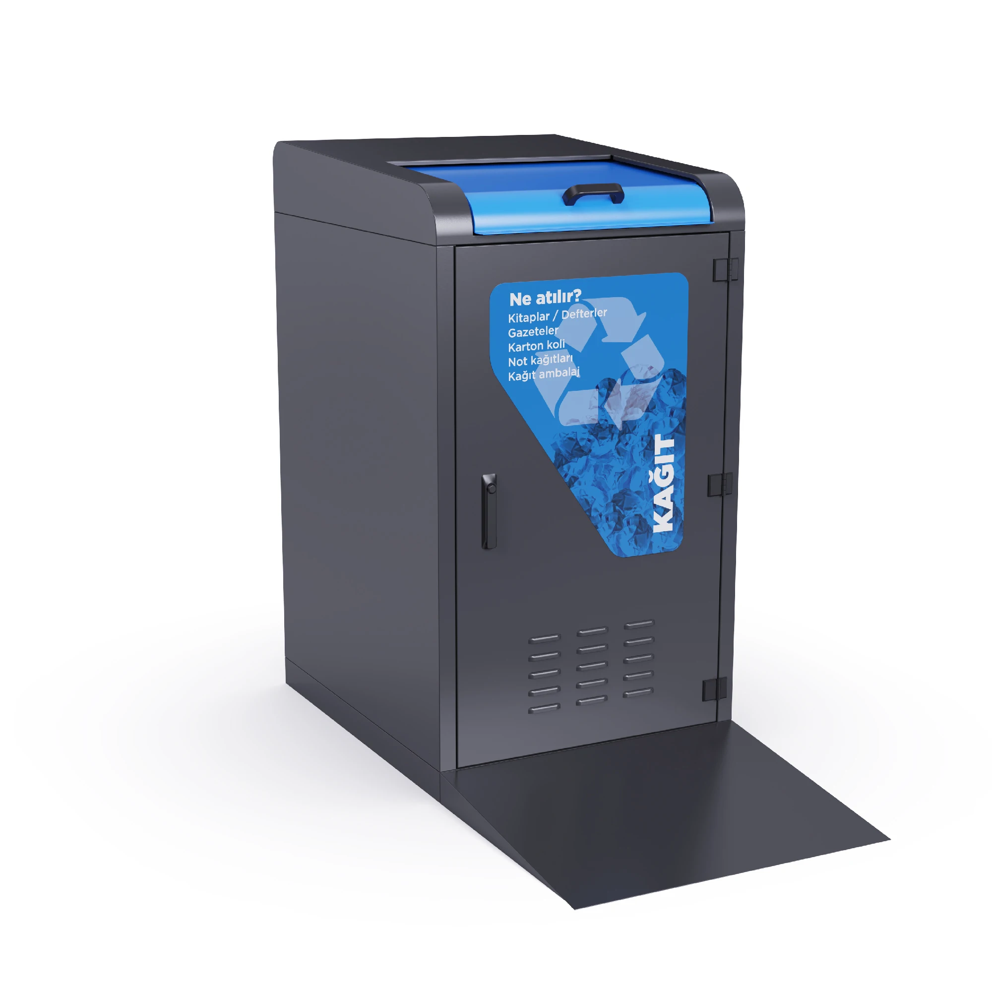 KOZA 240 (Slide, Ground, Ramp) is a stylishly designed recycling bin where you can collect your paper waste