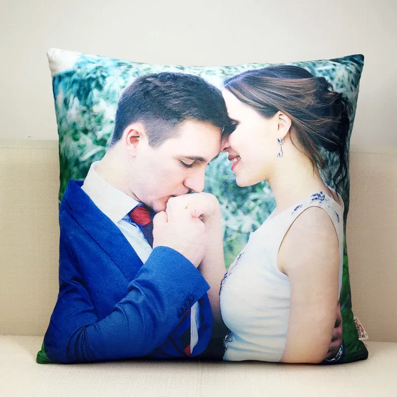 Wholesale Personalized Photo Custom Pillowcase Cotton and linen polyester velvet Pillow Cover  Decoration pillow