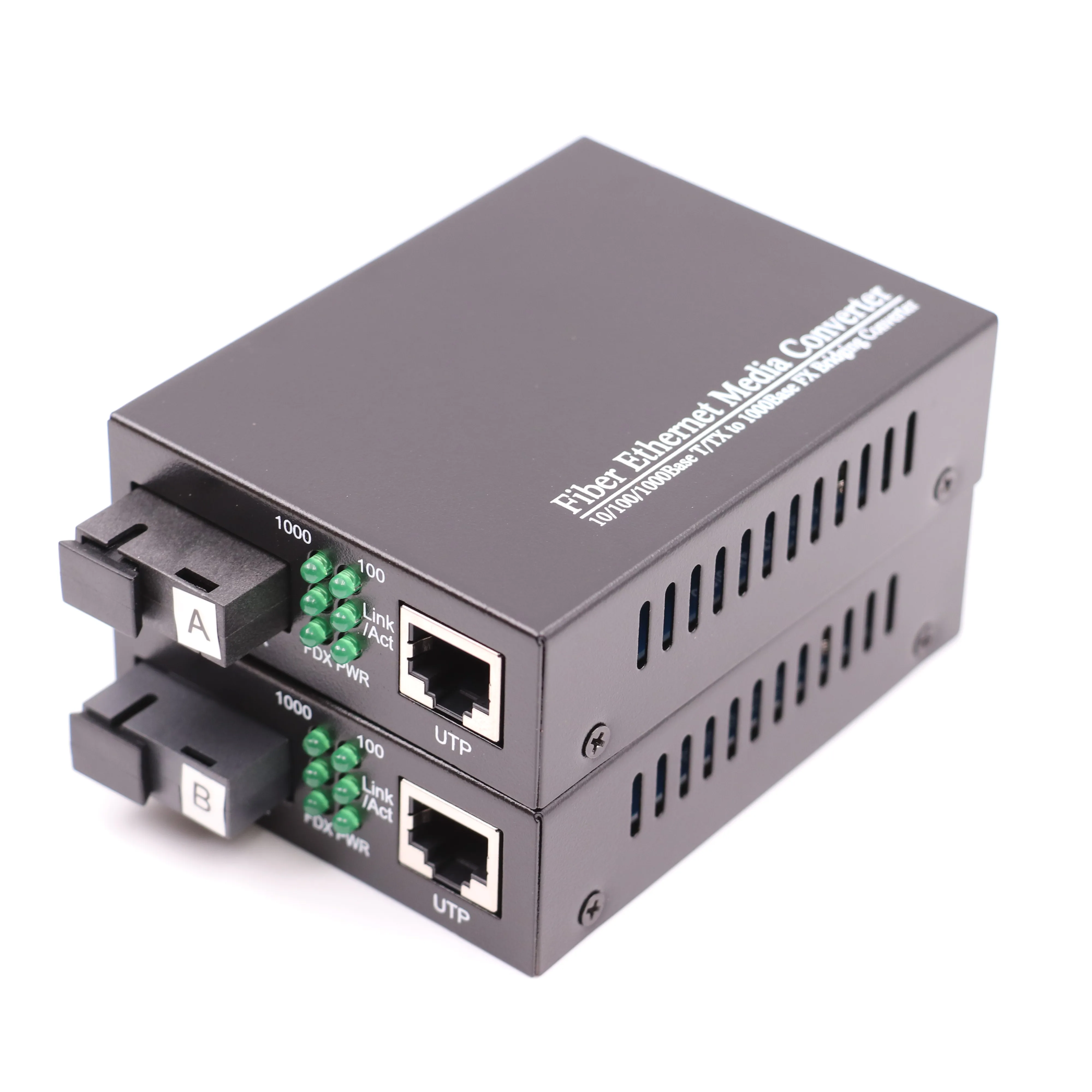 Fiber Optic Equipment 10/100/1000M Single Fiber Single Mode Fiber Ethernet Media Converter 20KM SC Connector 1550nm 1310nm
