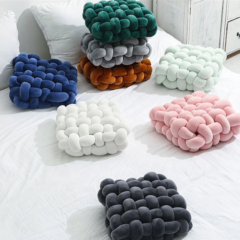 Luxury Nordic Style Square Woven Knot Sofa Throw Pillow Cushion Set Home Decorative Window Couch Spandex Pillows Cushions