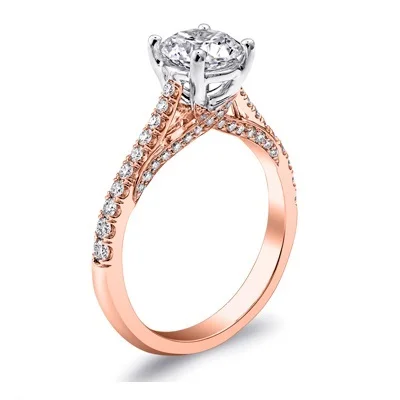 High Quality Classic Engagement 3CT Lab grown diamond Rings gold Round Brilliant Cut Lab grown HPHT CVD Diamond Ring
