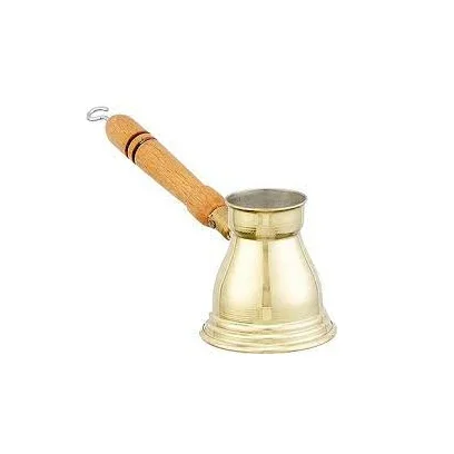 Golden Plated Hand Hammered Thick Brass Handle Coffee Warmer Pot Turkish Arabic Greek Tabletop Coffee Maker Set Kitchen Use Heat