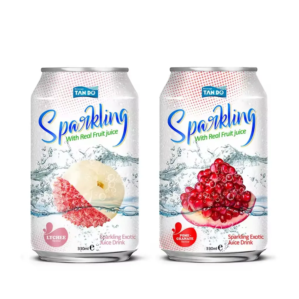 Private Label Fruit Juice Sparkling Water OEM Carbonated Drinks in 330ml can - High quality in Vietnam - Free sample