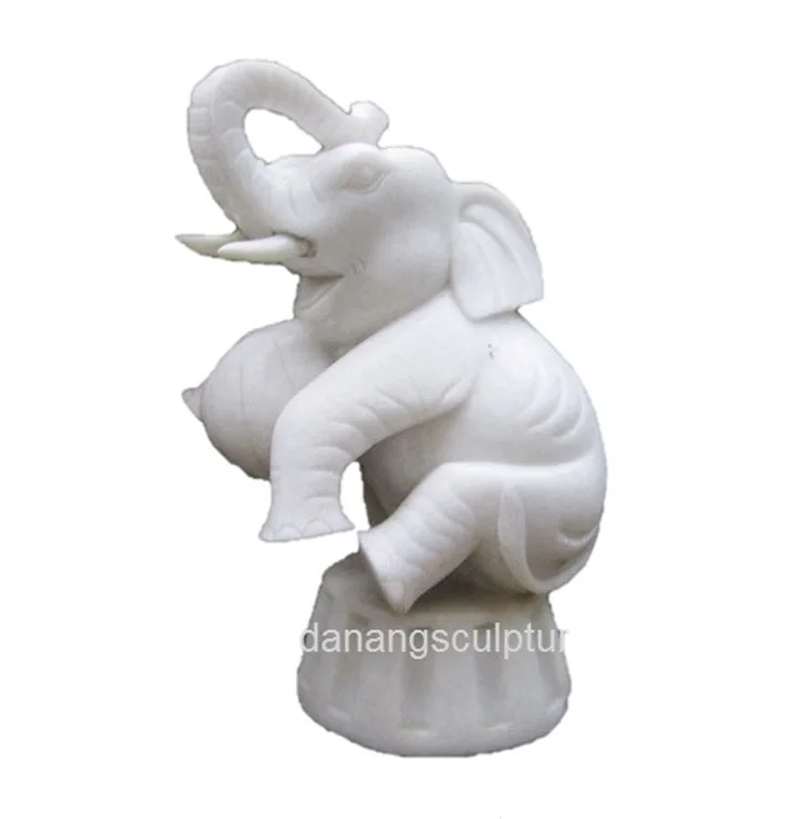 Белые гранитные садовые статуи наружная мраморная скульптура слона ручная резная каменная работа