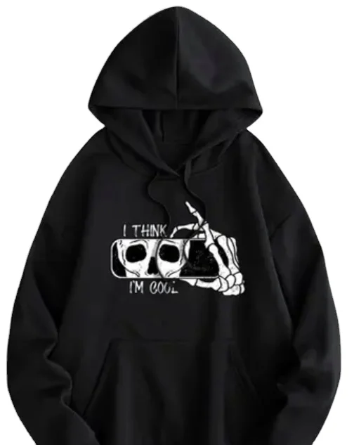 Wholesale Sun Faded Street Wear Blank Plain Skull Printed Hoodie  100% Cotton Best Quality Selling Product OEM Designs Accepted